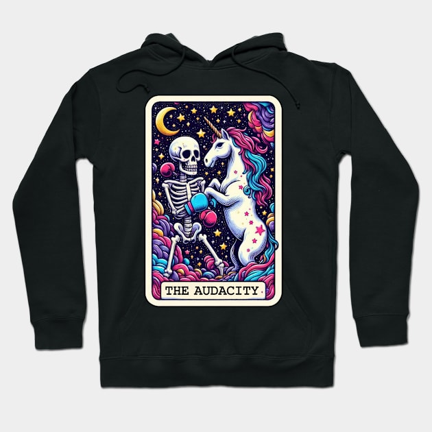 The Audacity Skeleton and Unicorn Fantasy Funny Hoodie by ThatVibe